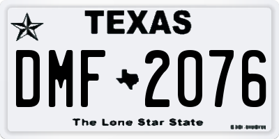 TX license plate DMF2076