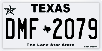 TX license plate DMF2079