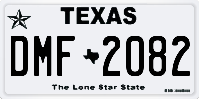 TX license plate DMF2082