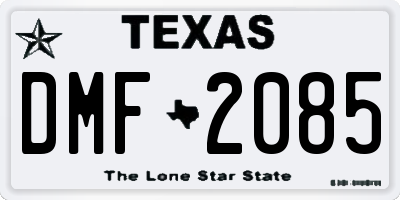 TX license plate DMF2085