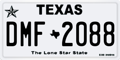 TX license plate DMF2088