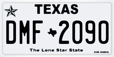 TX license plate DMF2090