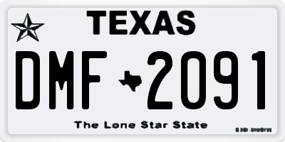 TX license plate DMF2091