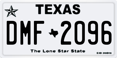 TX license plate DMF2096