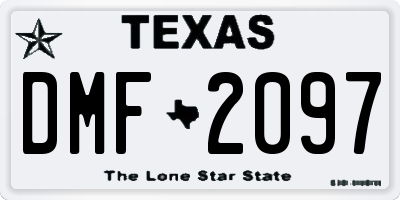 TX license plate DMF2097