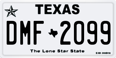 TX license plate DMF2099