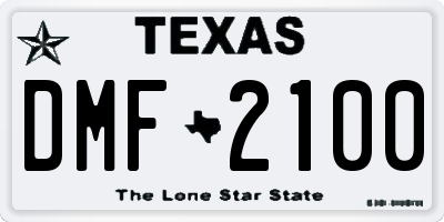 TX license plate DMF2100