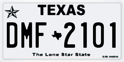 TX license plate DMF2101