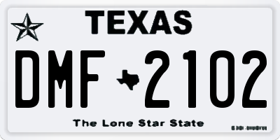TX license plate DMF2102