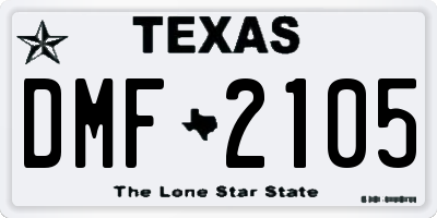 TX license plate DMF2105