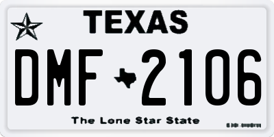 TX license plate DMF2106