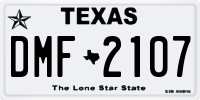 TX license plate DMF2107