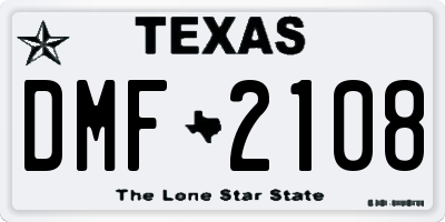 TX license plate DMF2108