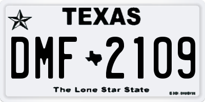 TX license plate DMF2109