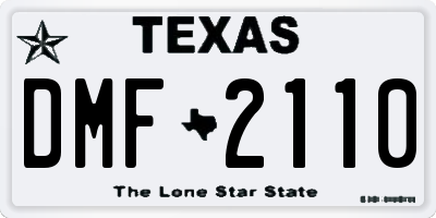 TX license plate DMF2110