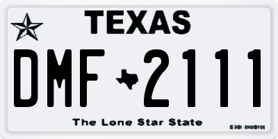 TX license plate DMF2111