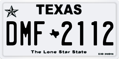 TX license plate DMF2112