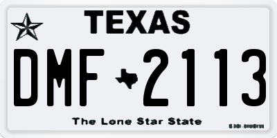 TX license plate DMF2113