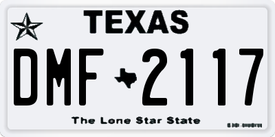 TX license plate DMF2117