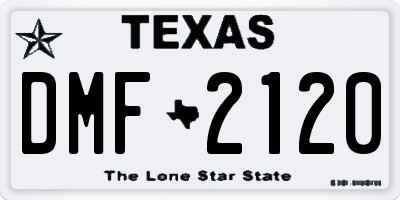 TX license plate DMF2120