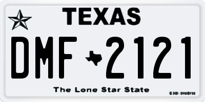 TX license plate DMF2121