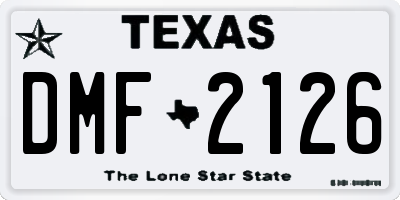 TX license plate DMF2126