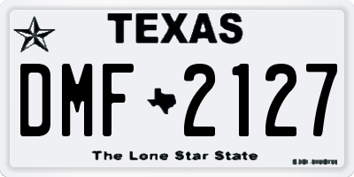 TX license plate DMF2127