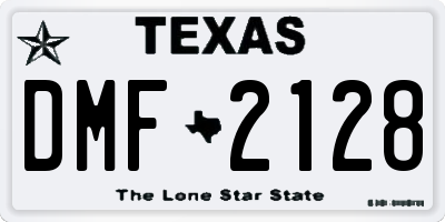 TX license plate DMF2128