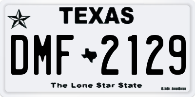 TX license plate DMF2129