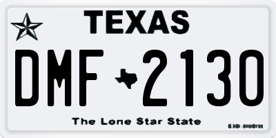 TX license plate DMF2130
