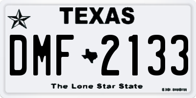 TX license plate DMF2133