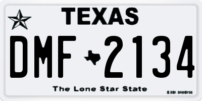 TX license plate DMF2134