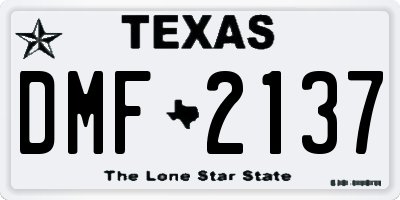 TX license plate DMF2137