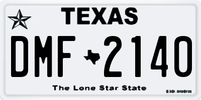 TX license plate DMF2140