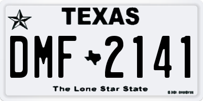 TX license plate DMF2141
