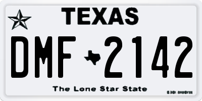 TX license plate DMF2142