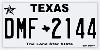 TX license plate DMF2144