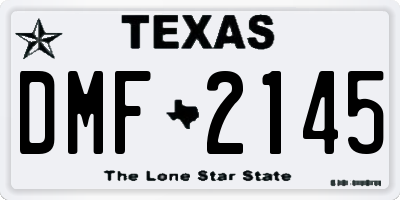 TX license plate DMF2145