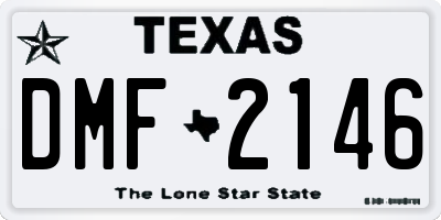 TX license plate DMF2146