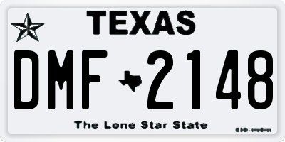 TX license plate DMF2148