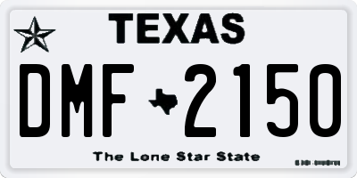 TX license plate DMF2150
