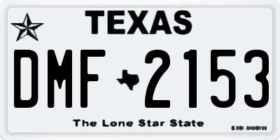 TX license plate DMF2153