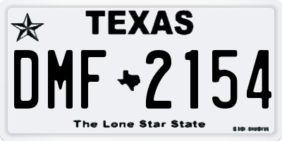 TX license plate DMF2154