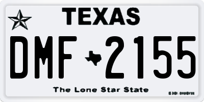 TX license plate DMF2155