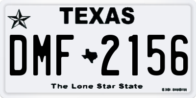 TX license plate DMF2156