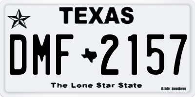 TX license plate DMF2157