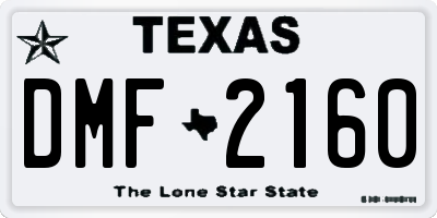 TX license plate DMF2160