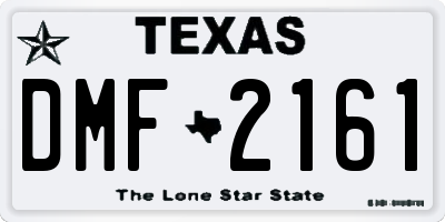 TX license plate DMF2161