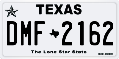 TX license plate DMF2162
