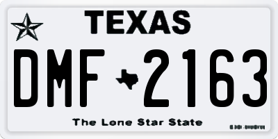 TX license plate DMF2163